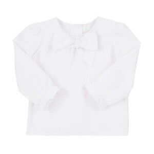 TBBC The Beaufort Bonnet Company Beatrice Bow Blouse Toddler Girls Top White 3T